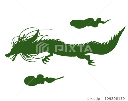 かっこいいシルエットの龍 109206139