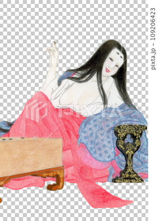 平安時代的女性悠閒地下圍棋 109206423