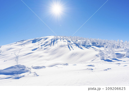 青空と蔵王の樹氷　スノーモンスター　山形県山形市 109206625
