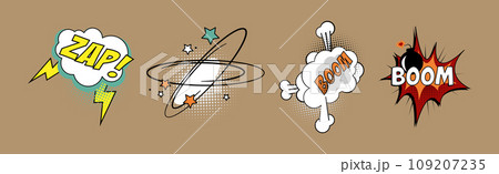 Sound Bubble Effect in Comic Style Vector Set 109207235