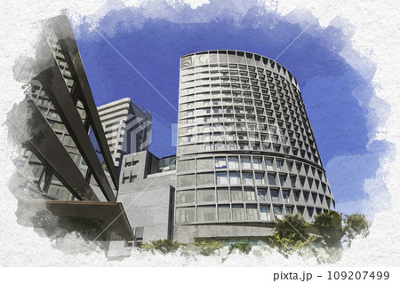 水彩画風 東京半蔵門 ホテルグランドアーク半蔵門 東京都千代田区 水彩画風 東京半蔵門 ホテルグランドアーク半蔵門 東京都千代田区 109207499