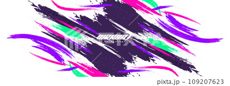 Abstract and Colorful Brush Background with Halftone Effect. Brush Stroke Illustration for Banner, Poster, or Sports Background. Scratch and Texture Elements For Design 109207623