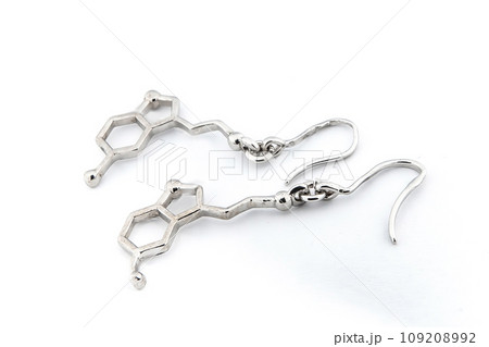 Luxury silver round earrings big jewelry for women isolated on white background, clipping path included 109208992