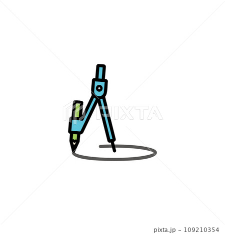 シンプルなコンパスのイラスト シンプルなコンパスのイラスト 109210354