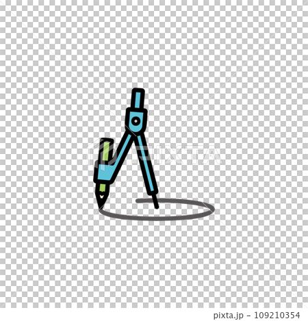 シンプルなコンパスのイラスト シンプルなコンパスのイラスト 109210354