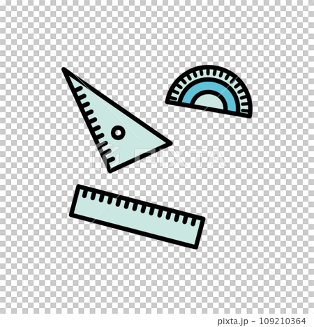 尺、三角尺和量角器的插圖集 尺、三角尺和量角器的插圖集 109210364