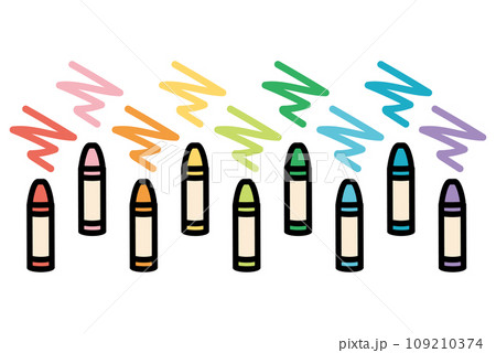 シンプルなクレヨンのイラストセット シンプルなクレヨンのイラストセット 109210374