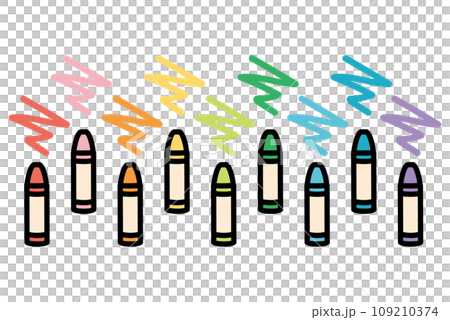 シンプルなクレヨンのイラストセット シンプルなクレヨンのイラストセット 109210374