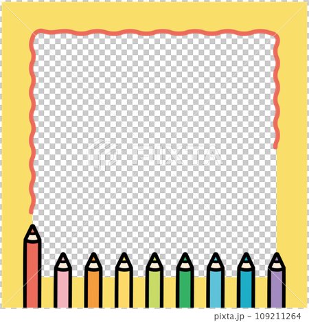 シンプルな色鉛筆のフレーム 109211264