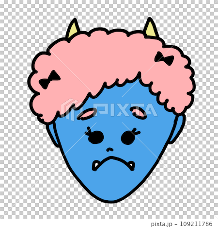 Illustration of a stylish blue demon 109211786