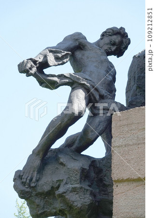 Kiev, Ukraine May 15, 2021: Memorial Babi Yar site of the Nazi mass executions of the civilian population of Roma, Jews and Soviet prisoners of war during World War II Kiev, Ukraine May 15, 2021: Memorial Babi Yar site of the Nazi mass executions of the civilian population of Roma, Jews and Soviet prisoners of war during World War II 109212851