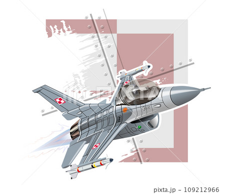Cartoon Military Jet Fighter Plane Cartoon Military Jet Fighter Plane 109212966