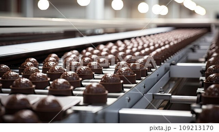 Sweets production process. Conveyor belt 109213170