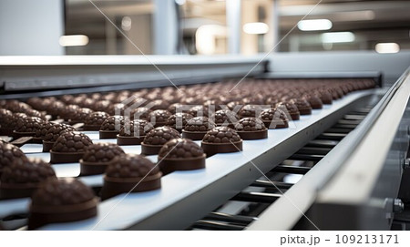 Sweets production process. Conveyor belt 109213171