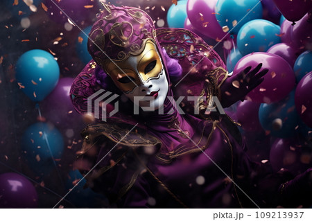 Mardi Gras balloons and sparkles Mardi Gras balloons and sparkles 109213937