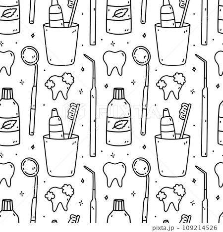 Seamless pattern with dental items Seamless pattern with dental items 109214526
