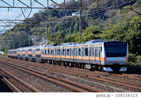 東海道本線　二宮ー大磯　JR東日本　E233系0番台　H-53編成（豊田）＋グリーン車　試運転 109216123
