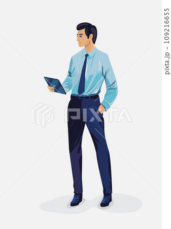 Vector illustration of smart businessman character. Vector illustration of smart businessman character. 109216655