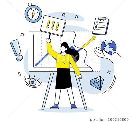 Data visualization vector illustration. The data visualization concept emphasizes power visual storytelling in conveying information Information in reports helps stakeholders understand business 109216809