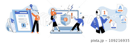 Database security vector illustration. Personal data should be protected within secure database systems The security databases is vital for maintaining data confidentiality Archive systems play Database security vector illustration. Personal data should be protected within secure database systems The security databases is vital for maintaining data confidentiality Archive systems play 109216935