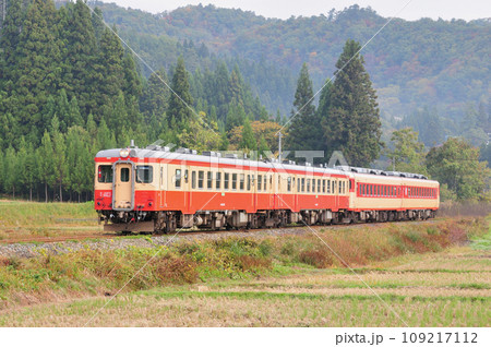 磐越西線　徳沢ー上野尻　JR東日本　キハ52＋キハ52＋キハ28＋キハ58（新潟） 109217112