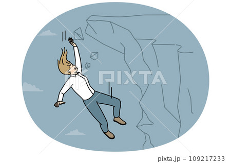 Businesswoman fall from cliff 109217233