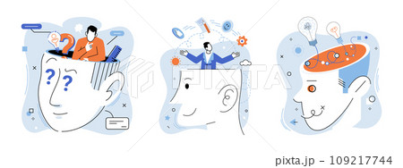 Mindset. Vector illustration. The mindset concept inspires us to challenge conventional thinking and explore uncharted territories Learning is ongoing journey self-discovery improvement 109217744