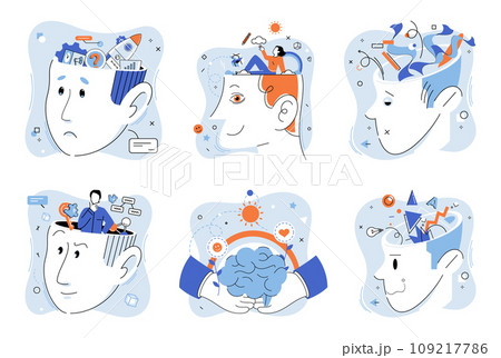 Mindset. Vector illustration. Positive thinking empowers individuals to overcome obstacles and reach their goals Continuous improvement is trajectory towards success and personal contentment Mindset. Vector illustration. Positive thinking empowers individuals to overcome obstacles and reach their goals Continuous improvement is trajectory towards success and personal contentment 109217786