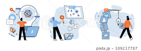 Logical thinking. Vector illustration. Analysis empowers us to make logical connections and draw meaningful conclusions Decision-making is fruit logical thinking It is culmination careful 109217787