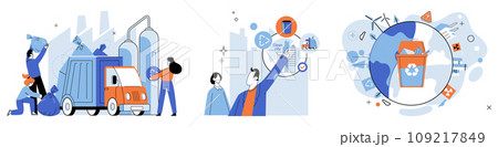 Clean city. Vector illustration. It goes beyond individual actions and involves collaboration between government, businesses, and citizens Through collective efforts,city works towards common goal Clean city. Vector illustration. It goes beyond individual actions and involves collaboration between government, businesses, and citizens Through collective efforts,city works towards common goal 109217849
