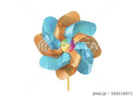 Colorful pinwheel isolated on white background with clipping path 109218071
