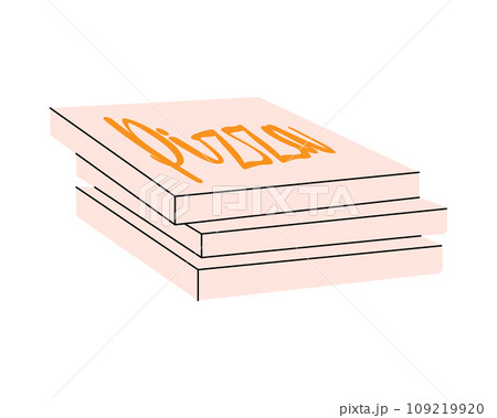 Pizza boxes. Traditional italian fast food. Vector illustration. 109219920