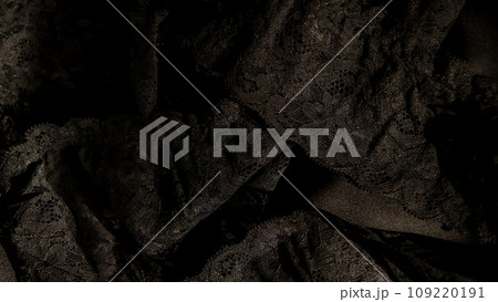 背景素材　バックグラウンド　4k　テクスチャー　黒　ブラック　black　コンセプト　レース　装飾 109220191