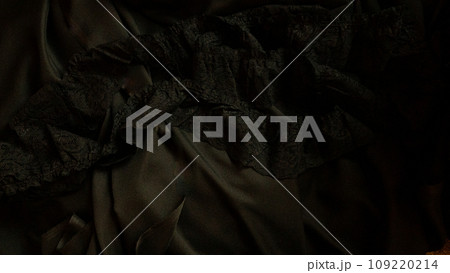 背景素材　バックグラウンド　4k　テクスチャー　黒　ブラック　black　コンセプト　レース　装飾 109220214