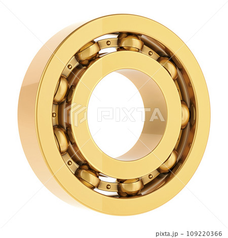 Golden Ball Bearing, 3D rendering Golden Ball Bearing, 3D rendering 109220366
