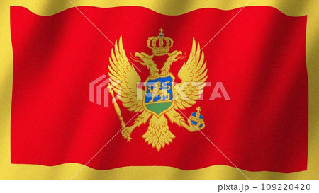 Montenegro flag waving in the wind. Flag of Montenegro images Montenegro flag waving in the wind. Flag of Montenegro images 109220420