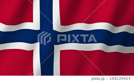 Norway flag waving in the wind. Flag of Norway images 109220425