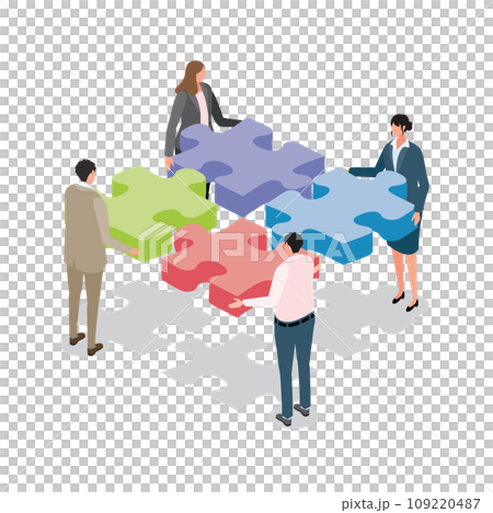 業務團隊一起工作的插圖 109220487