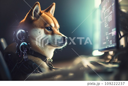 未来的な柴犬 109222237