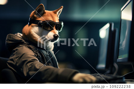 未来的な柴犬 109222238