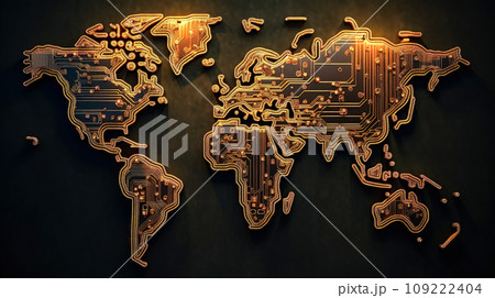 World map crafted from chips World map crafted from chips 109222404