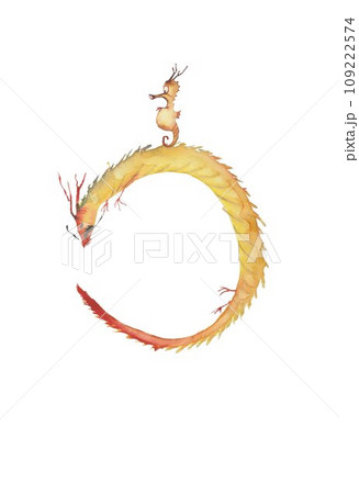 年賀素材 辰年 竜の落とし子 年賀素材 辰年 竜の落とし子 109222574