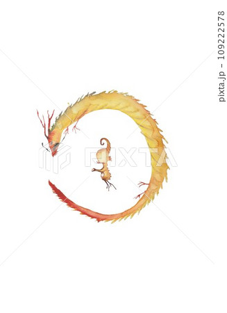 年賀素材 辰年 竜の落とし子 年賀素材 辰年 竜の落とし子 109222578