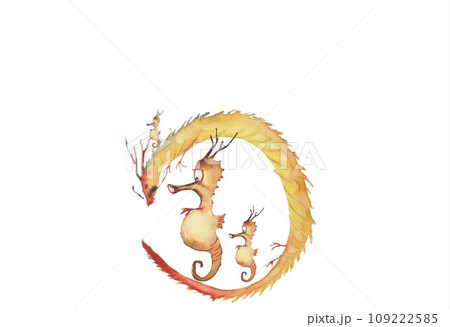 年賀素材 辰年 竜の落とし子 年賀素材 辰年 竜の落とし子 109222585