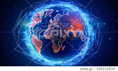 Neon eco globe, Earth illuminated in vivid colors Neon eco globe, Earth illuminated in vivid colors 109222634