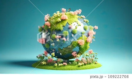 A green world covered in trees and grass A green world covered in trees and grass 109222708