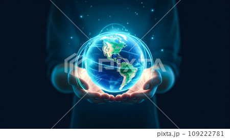 Guardians touch, A man holds Earth 109222781