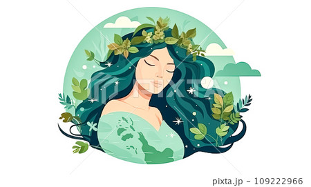 Green goddess, A girl as Mother Nature 109222966