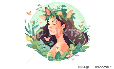Green goddess, A girl as Mother Nature 109222967