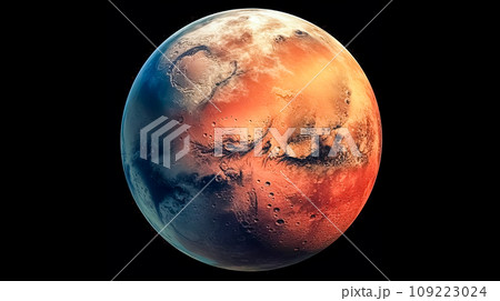 A glimpse of Mars, seen from space in close up A glimpse of Mars, seen from space in close up 109223024